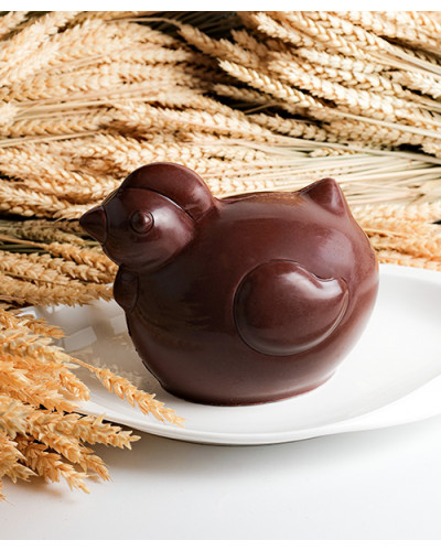 Sujets en chocolat de Pâques Poule Botero garnie | 380g - 13cm
