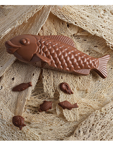 Sujets en chocolat de Pâques Carpe garnie 200g