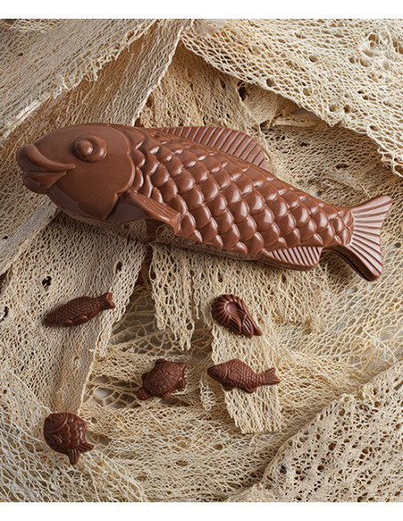 Sujets en chocolat de Pâques Carpe garnie 200g