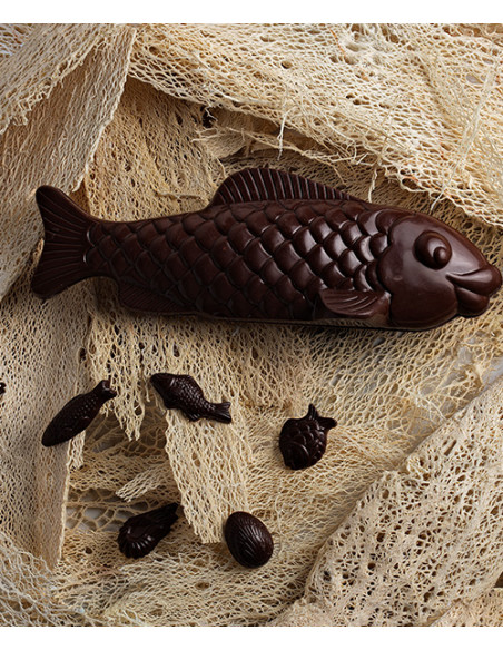 Sujets en chocolat de Pâques Carpe garnie 200g