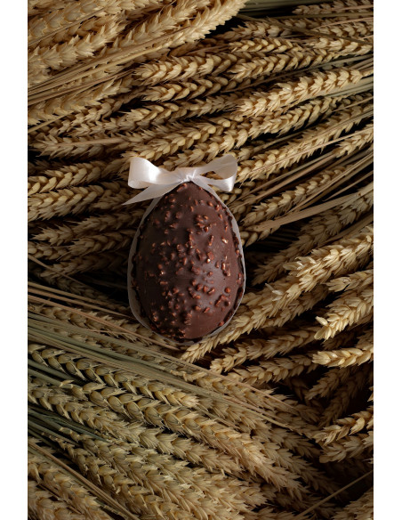 Sujets en chocolat de Pâques Oeuf rocher praliné noir