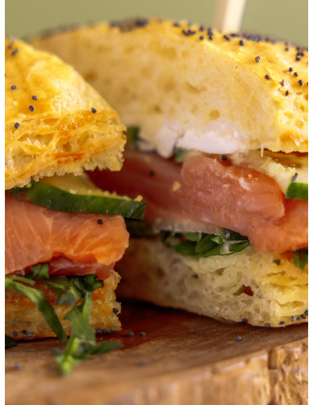 La carte snacking Luynes "click and collect" Maison Barone Sandwich Feuilleté au saumon