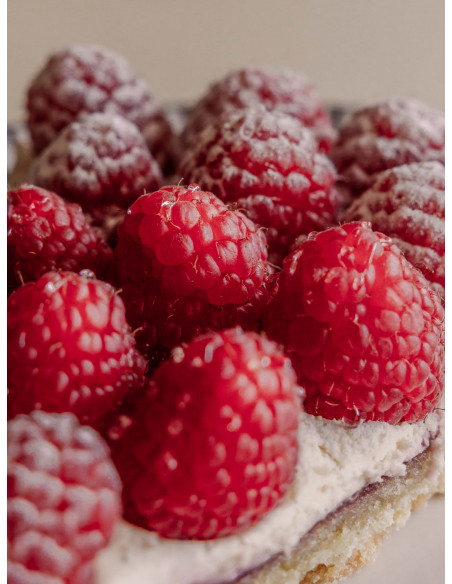 La carte snacking Luynes "click and collect" Maison Barone La part de tarte à la framboise et citron vert