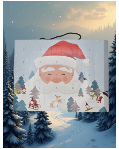 Chocolat Calendrier de l'Avent Père Noël bleu