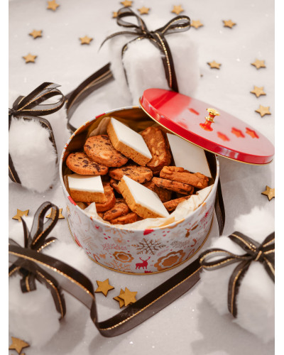 Chocolat Boîte de biscuits de Noël en fer rouge 300gr