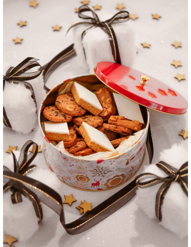 Chocolat Boîte de biscuits de Noël en fer rouge 300gr