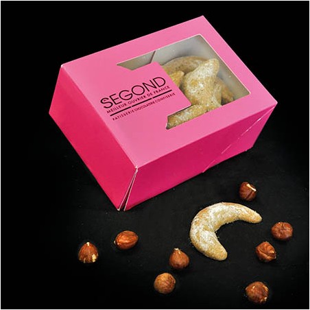 Macarons et biscuits Boîte de croissants à la noisette 250g