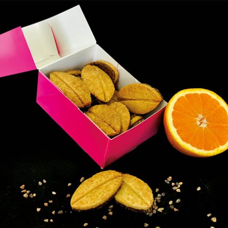 Macarons et biscuits Sablé chocolat-orange