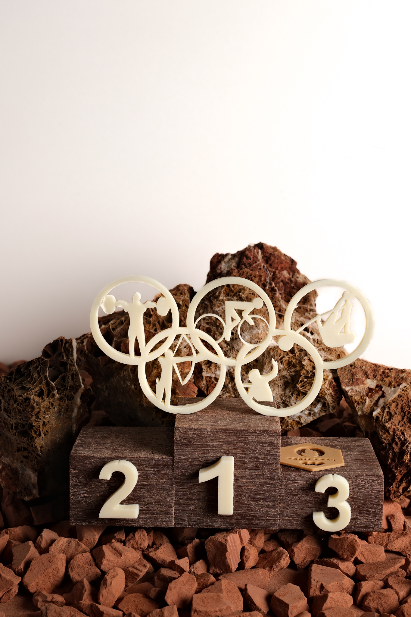médaille en chocolat et praliné 